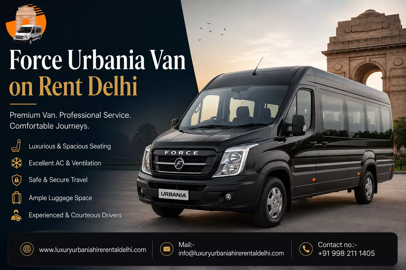 Force Urbania Van on Rent Delhi – Safe and Spacious Ride