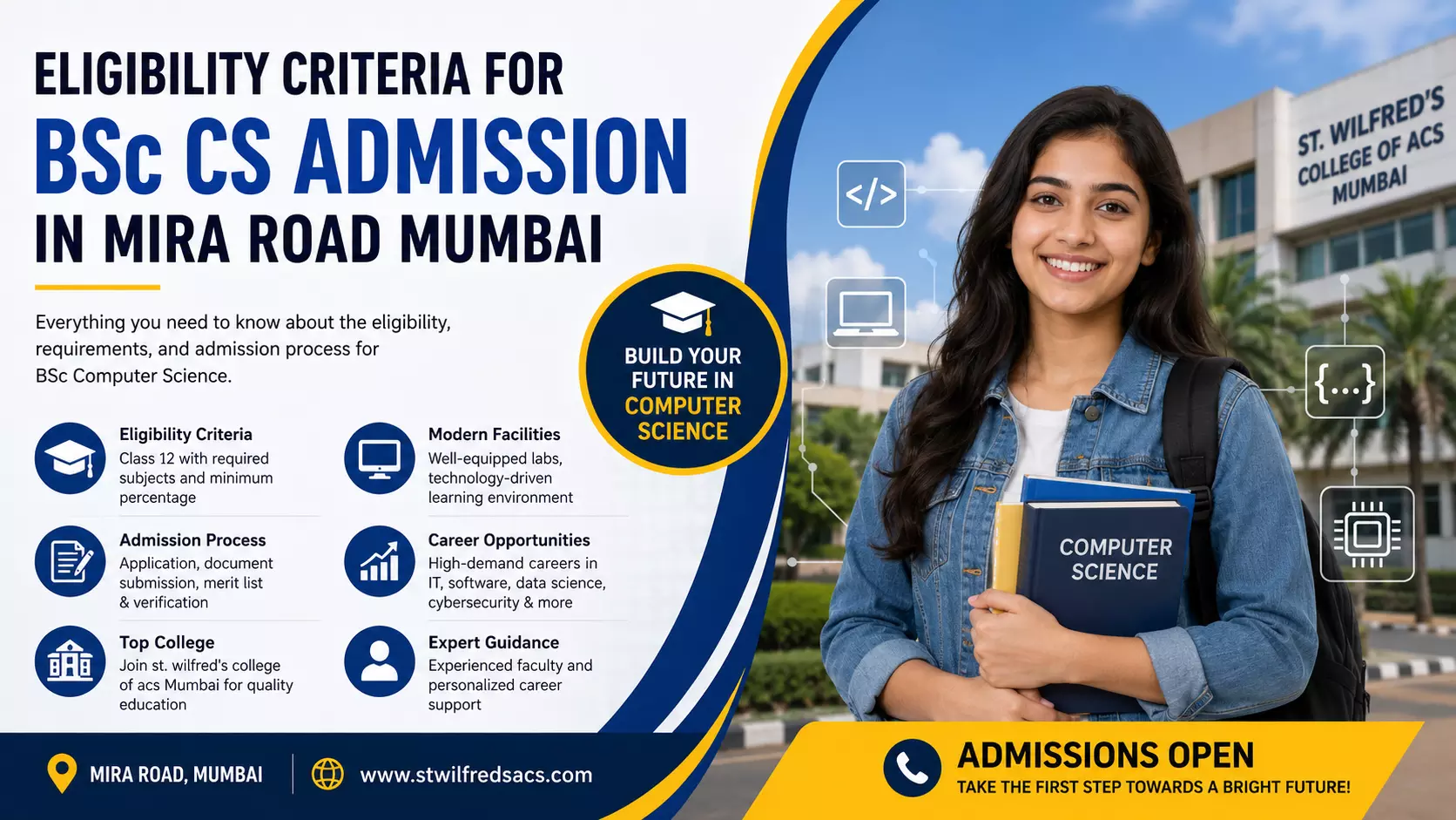 Eligibility Criteria for BSc CS Admission in Mira Road Mumbai