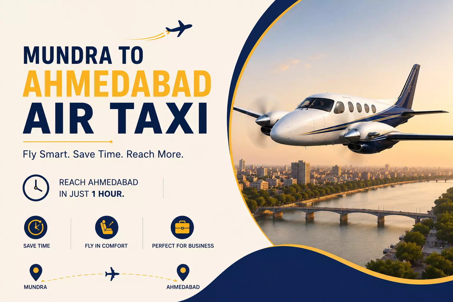 Mundra to Ahmedabad Air Taxi: The Smartest Way to Save Time on Every Journey
