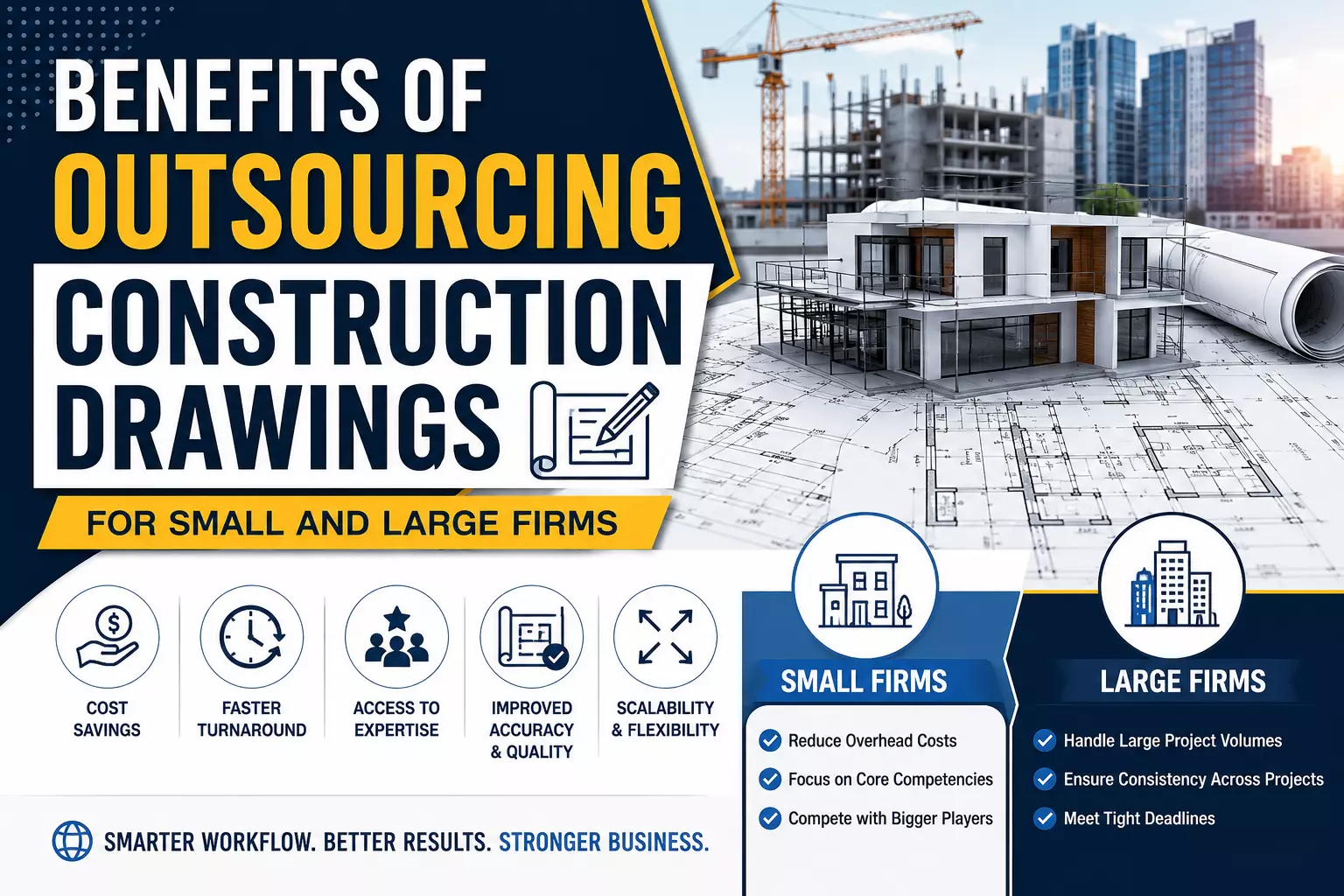 Benefits of Outsourcing Construction Drawings for Small and Large Firms