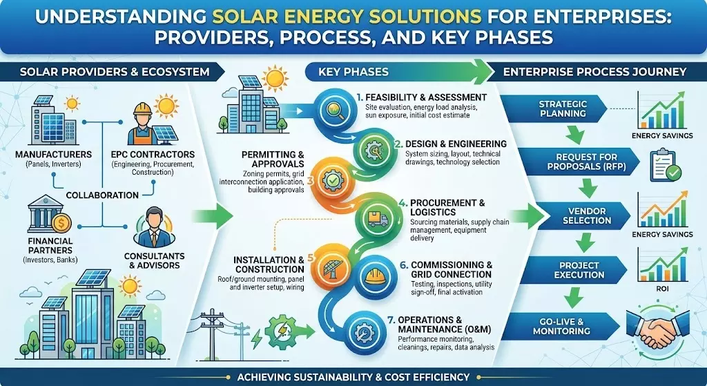 Understanding Solar Energy Solutions for Enterprises: Providers, Process and Key Phases