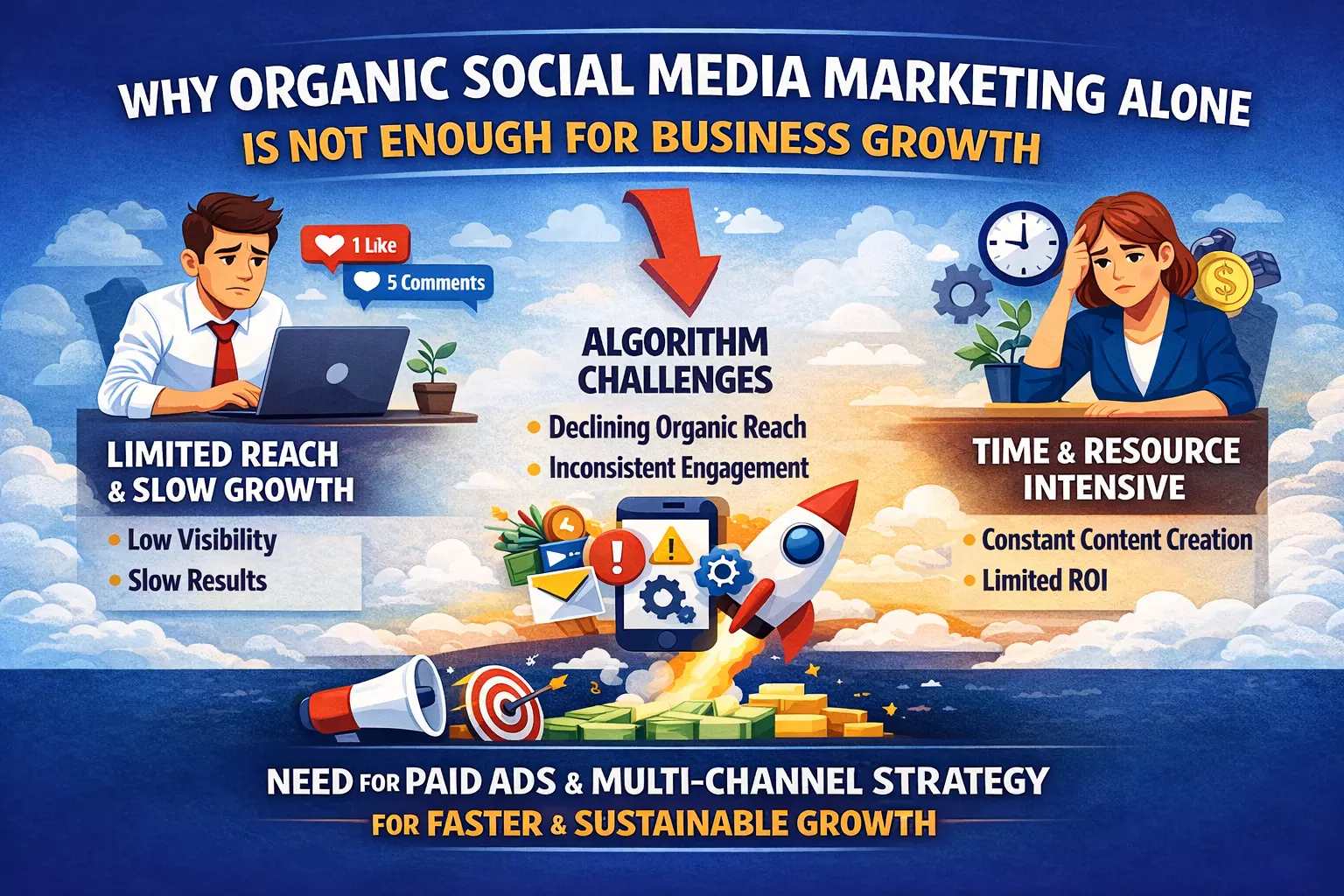 Why Organic Social Media Marketing Alone Is Not Enough for Business Growth